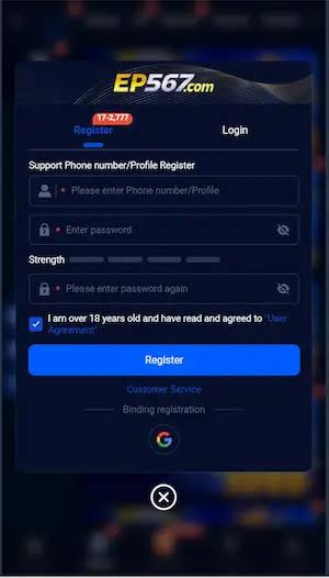 ep567 game - registration screenshot 