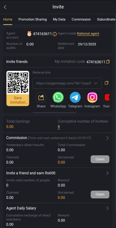 share and earn - six apk game