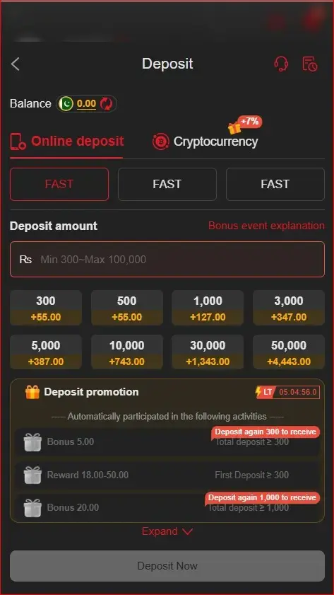 SM999 Game deposit and recharge page