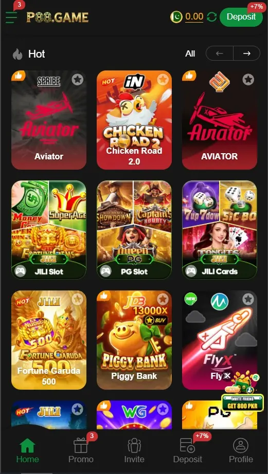 available game types and categories