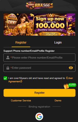 bba566 apk game - registration picuture